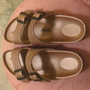 Rose Gold Birkenstocks PEVA 38 EUC